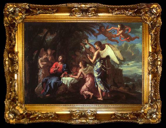 framed  Jacques de Stella Christ Served by the Angels, ta009-2